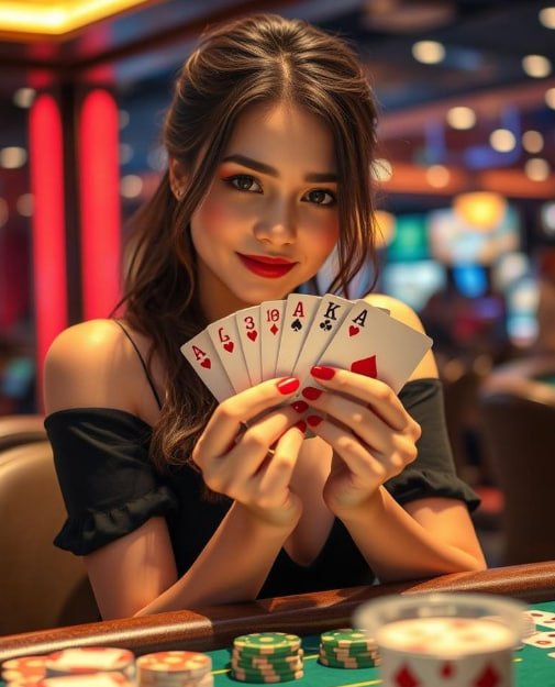 Dealer live casino mengatur permainan bersama pemain yang terhubung